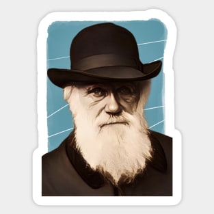 English biologist Charles Darwin illustration Sticker